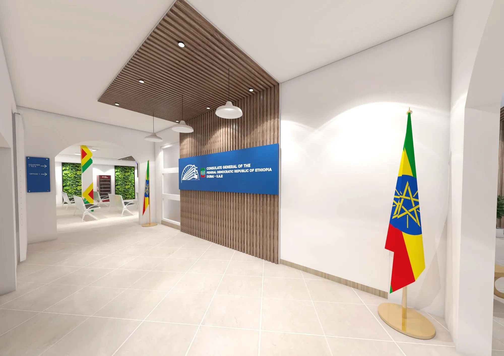 Ethiopia Consulate renovated reception interior