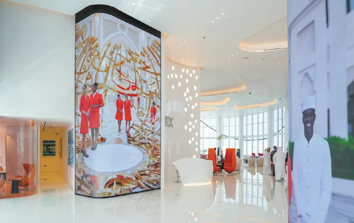 Jetex VIP Terminal interior LED screen installation