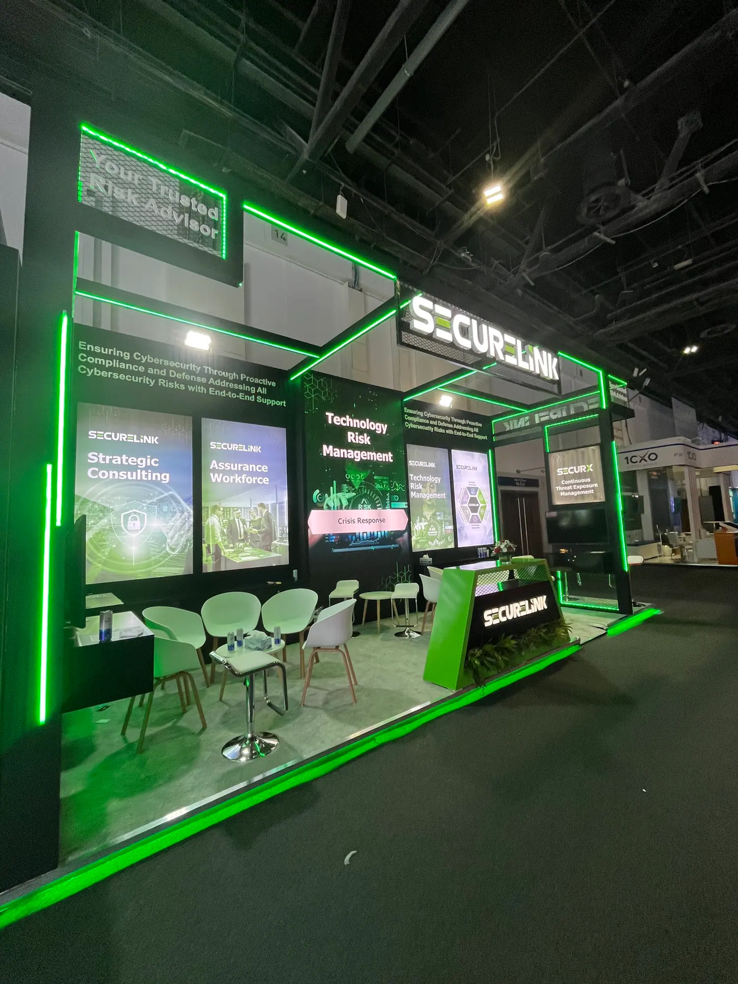 SecureLink cybersecurity exhibition stand at GISEC Global Dubai