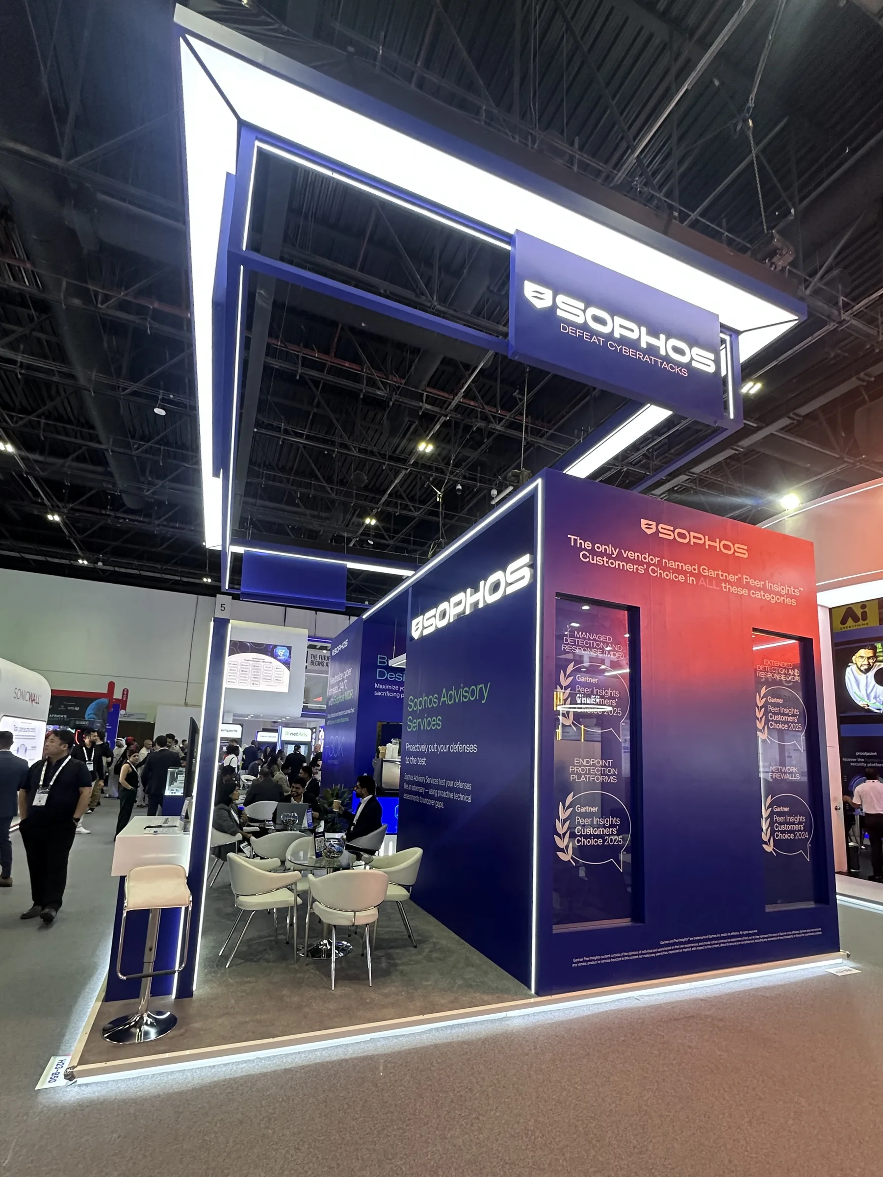 Wide view of the Sophos exhibition stand