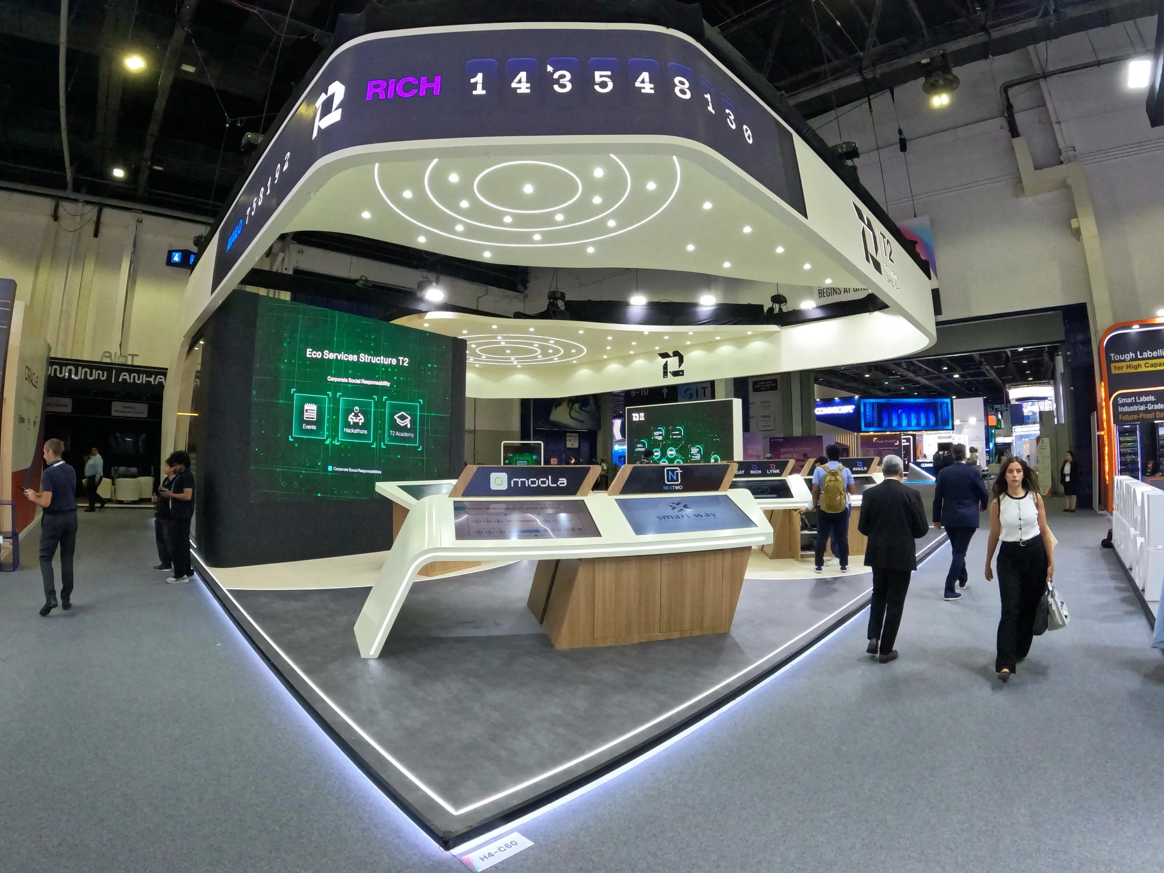 Wide view of the T2 Post exhibition stand