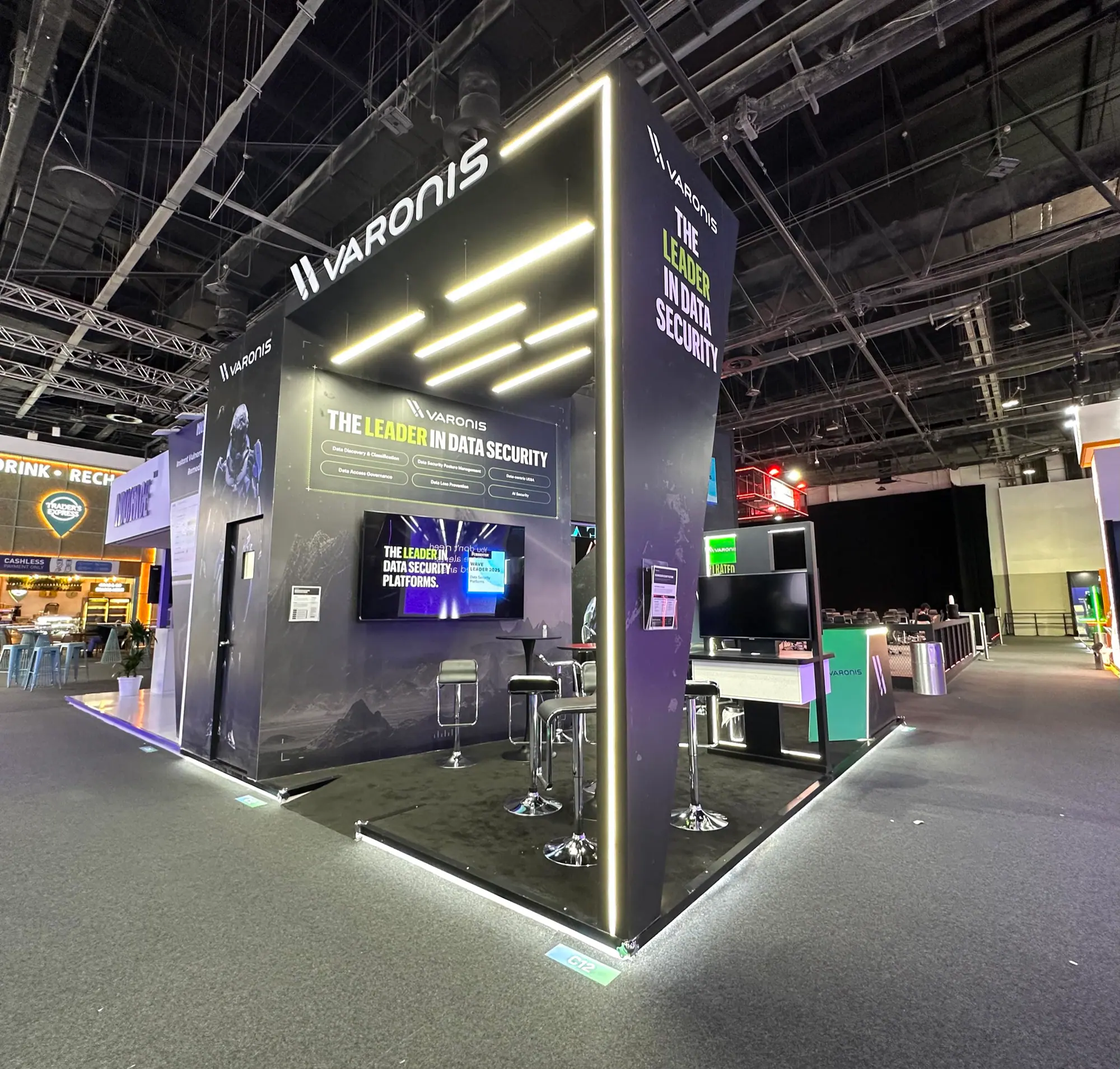 Varonis cybersecurity exhibition stand at GISEC Global Dubai